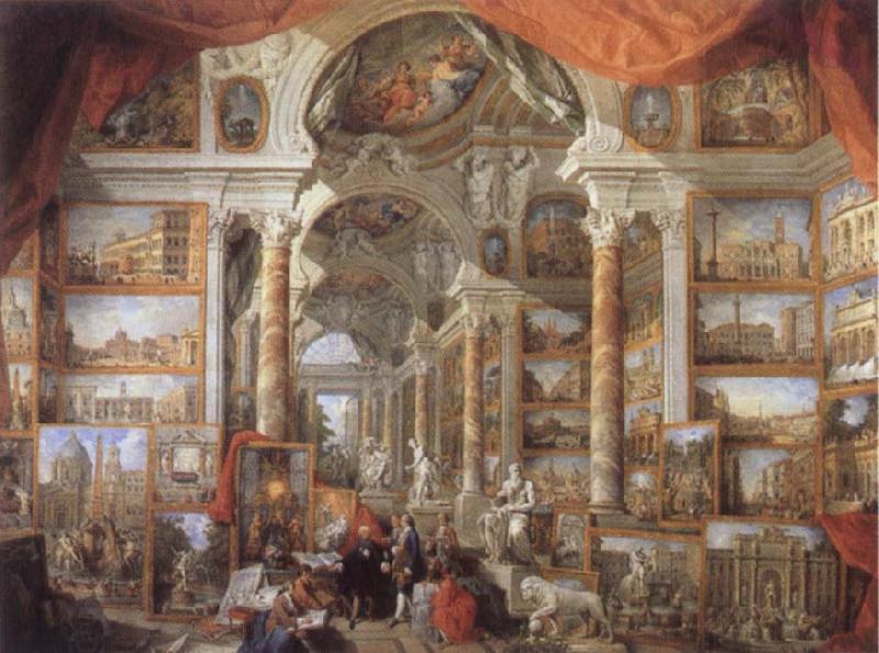 Giovanni Paolo Pannini Picture Gallery with views of Modern Rome China oil painting art